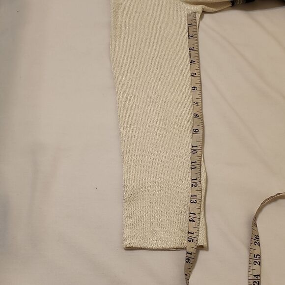 - ST.JOHN Cream, gray and black cardigan gold buttons - Picture 11 of 14